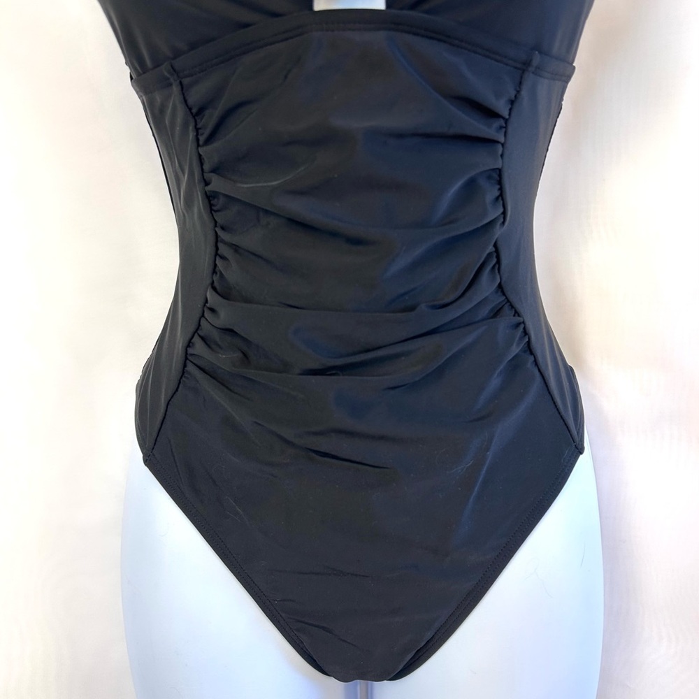 NWT Aimage Black Cheeky Back Womens One Piece Swimsuit / Small - Picture 4 of 12